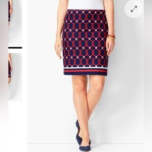 Talbots rope print canvas stretch skirt Size 8